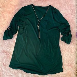 Green silky shirt